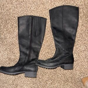 Clarks Black Heeled Boots for Women